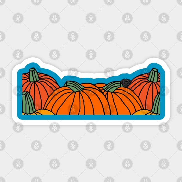 Dog visits the Pumpkin Patch Sticker by ellenhenryart